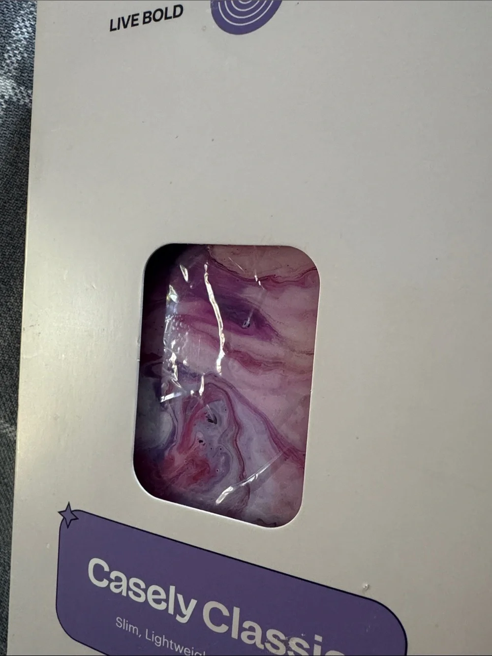 NWT Casely Classic Purple Marble Case— Brand New! iPhone 15 Pro Max